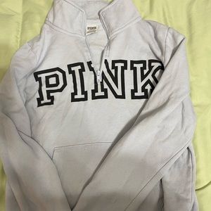 victoria secret pull over. the color is a off white blue